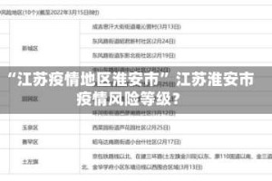 “江苏疫情地区淮安市” 江苏淮安市疫情风险等级？
