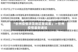 「忻州疫情涉及地区查询表」〃忻州疫情最新通知