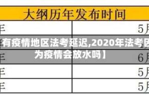 【有疫情地区法考延迟,2020年法考因为疫情会放水吗】