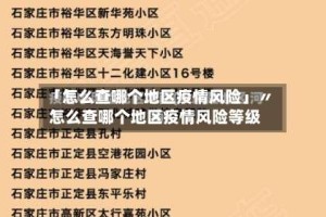 「怎么查哪个地区疫情风险」〃怎么查哪个地区疫情风险等级