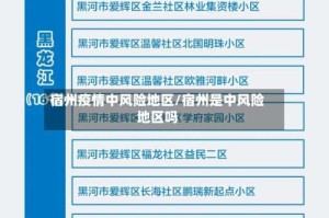 宿州疫情中风险地区/宿州是中风险地区吗