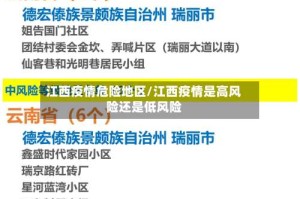 江西疫情危险地区/江西疫情是高风险还是低风险