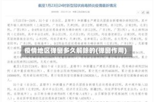 疫情地区弹窗多久解除的(弹窗作用)