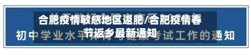 合肥疫情敏感地区返肥/合肥疫情春节返乡最新通知-第2张图片