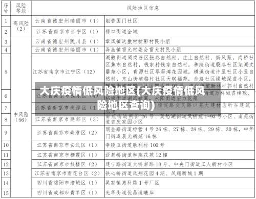 大庆疫情低风险地区(大庆疫情低风险地区查询)-第3张图片