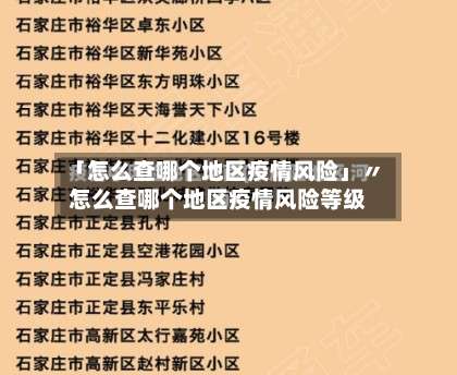 「怎么查哪个地区疫情风险」〃怎么查哪个地区疫情风险等级-第1张图片