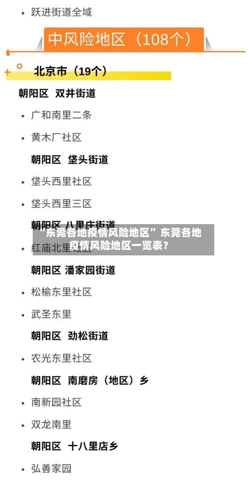 “东莞各地疫情风险地区	” 东莞各地疫情风险地区一览表？-第2张图片