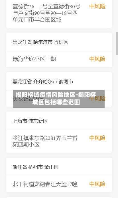 揭阳榕城疫情风险地区-揭阳榕城区包括哪些范围-第2张图片