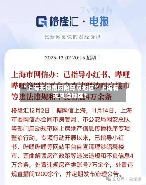 “上海无疫情风险等级地区	” 上海有无风险地区？-第1张图片